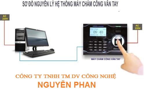 Sơ đồ nguyên lý hệ thống máy chấm công vân tay